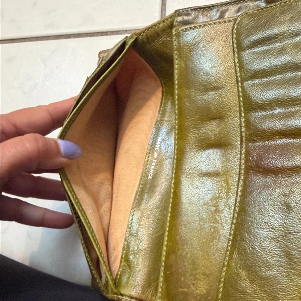 CHANEL Brown Quilted Lambskin Wallet with Silver CC